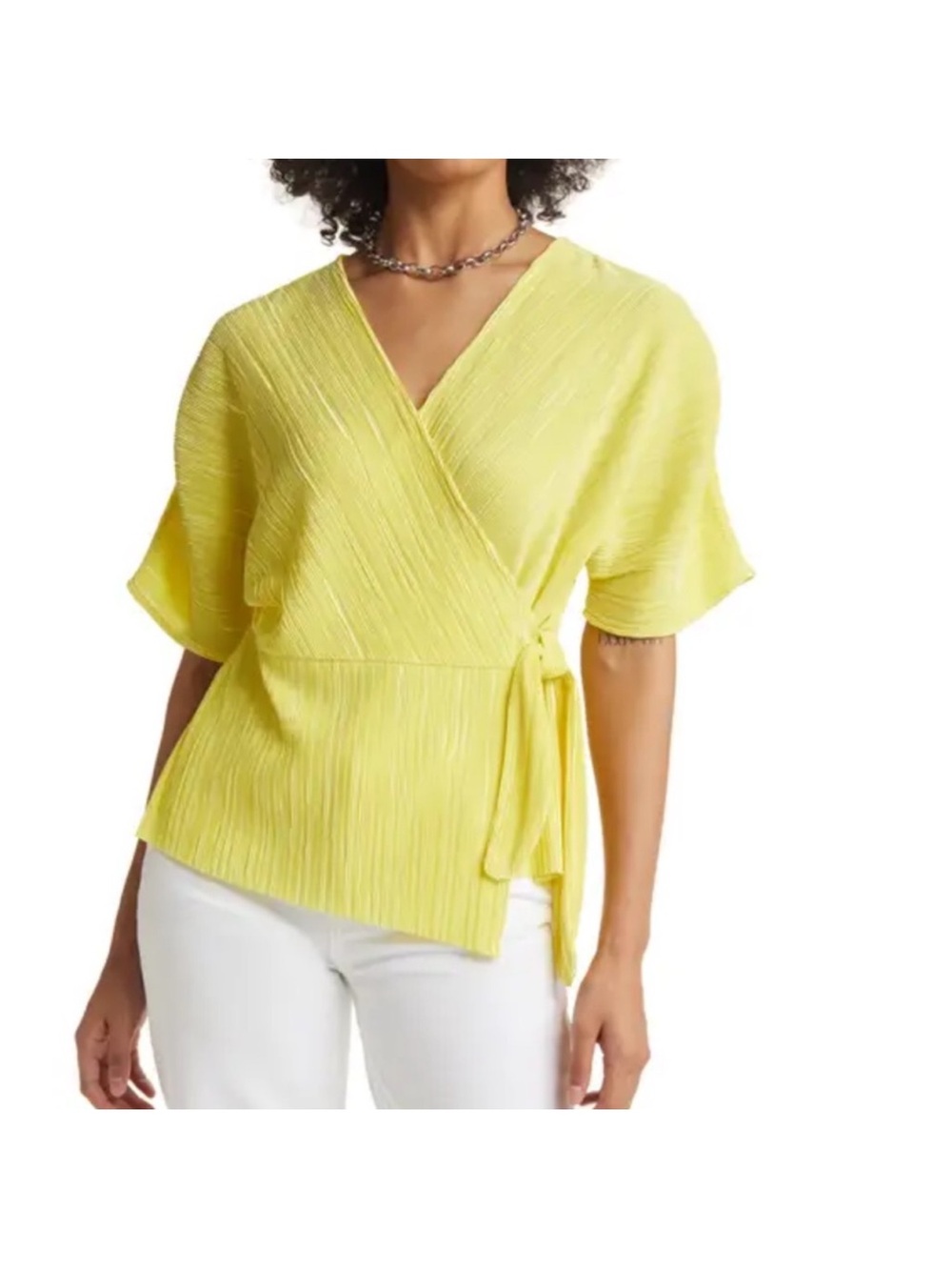 Halogen Plissé Wrap Top - NWT